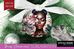 Floral Girl Ornament PNG - Tropical Flowers PNG Sublimation Product Image 1