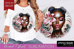 Floral Girl Round Tshirt Background - Tropical Flowers PNG Product Image 1