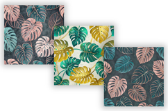 tropical seamless pattern, holographic monstera leaves, luxury digital paper, iridescent foliage design, seamless resort decor, tropical glam wallpaper, metallic leaf pattern, high-end jungle design, premium tropical art, shiny seamless repeat, digital do