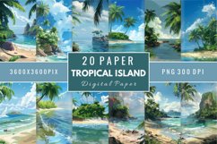 Tropical Island Digital Paper Bundle Product Image 1