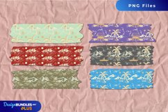 Tropical Island with Vintage Color Seamless Pattern Tape Product Image 1