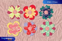 Tropical Island with Vintage Color Seamless Pattern Button Product Image 1