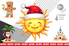 Tropical July Christmas Clipart Product Image 1
