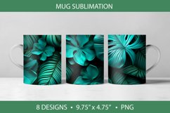 Tropical Leaves 3D Mug Wrap Sublimation PNG Product Image 4