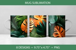 Tropical Leaves 3D Mug Wrap Sublimation PNG Product Image 5