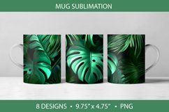 Tropical Leaves 3D Mug Wrap Sublimation PNG Product Image 6