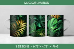 Tropical Leaves 3D Mug Wrap Sublimation PNG Product Image 7