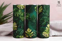 Tropical Leaves Background 3D Sublimation Tumbler Wrap Product Image 2