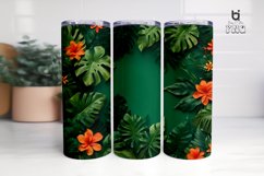Tropical Leaves Background 3D Sublimation Tumbler Wrap Product Image 3