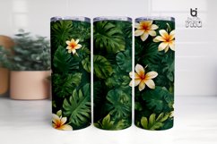 Tropical Leaves Background 3D Sublimation Tumbler Wrap Product Image 5