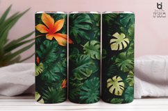 Tropical Leaves Background 3D Sublimation Tumbler Wrap Product Image 6