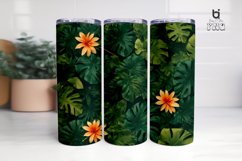 Tropical Leaves Background 3D Sublimation Tumbler Wrap Product Image 7