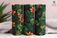 Tropical Leaves Background 3D Sublimation Tumbler Wrap Product Image 8