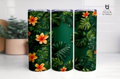 Tropical Leaves Background 3D Sublimation Tumbler Wrap Product Image 9