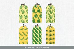Tropical Leaves Element Patterned Shaped Tag Product Image 1