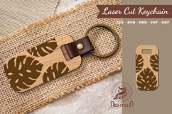 Tropical Leaves Laser Cut Keychain Product Image 1