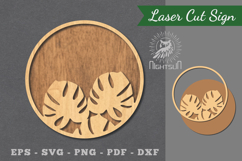 Tropical Leaves Laser Cut Sign Product Image 1