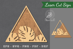 Tropical Leaves Laser Cut Sign Product Image 1