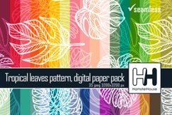 Tropical leaves pattern, digital paper pack, 35 colors Product Image 1