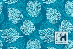 Tropical leaves pattern, digital paper pack, 35 colors Product Image 3