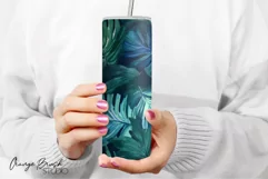 Tropical Leaves Summer Tumbler Wrap PNG Sublimation
