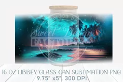 Sunset can glass wrap, beach libbey can glass design Product Image 2