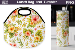 Tropical Floral Lunch bag | Summer flowers Tumbler Wrap Product Image 1