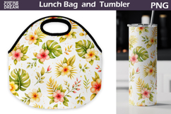 Tropical Floral Lunch bag | Summer Tumbler Wrap Product Image 1
