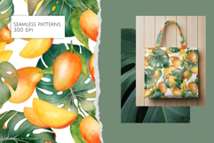 Tropical Mango &amp; Monstera Seamless Pattern Set Product Image 3