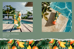 Tropical Mango &amp; Monstera Seamless Pattern Set Product Image 4
