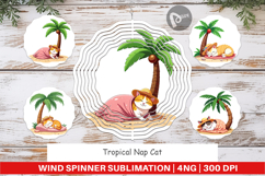 Wind Spinner Tropical Nap Cat Product Image 1