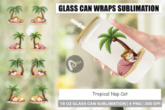 Glass Can Tropical Nap Cat Product Image 1