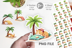Tropical Nap Cat Sticker Product Image 1