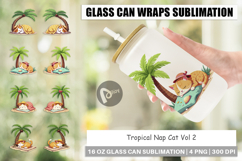 Glass Can Tropical Nap Cat Product Image 1