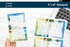 Beach lover printable notepad template, Digital memo pad Product Image 1