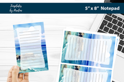 Ocean printable notepad template, Digital memo pad Product Image 1