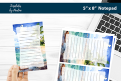 Travel printable notepad template, Digital memo pad Product Image 1
