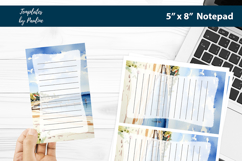 Beach printable notepad template, Digital memo pad Product Image 1