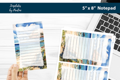 Summer Beach printable notepad template, Digital memo pad Product Image 1