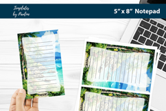 Tropical printable notepad template, Digital memo pad Product Image 1
