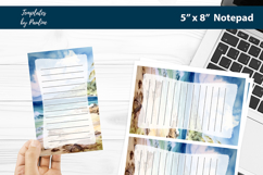 Beach lover printable notepad template, Digital memo pad Product Image 1