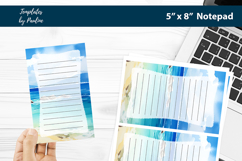 Ocean printable notepad template, Digital memo pad Product Image 1