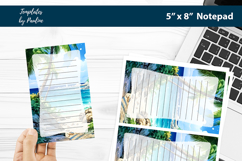 Summer printable notepad template, Digital memo pad Product Image 1