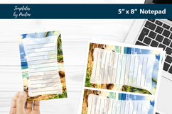 Sea coast printable notepad template, Digital memo pad Product Image 1