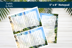 Tropical beach printable notepad template, Digital memo pad Product Image 2