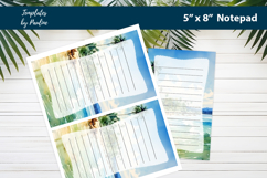 Beach lover printable notepad template, Digital memo pad Product Image 2