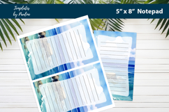 Ocean printable notepad template, Digital memo pad Product Image 2