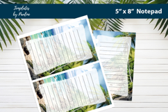 Sea coast printable notepad template, Digital memo pad Product Image 2