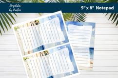 Beach printable notepad template, Digital memo pad Product Image 2