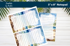 Beach lover printable notepad template, Digital memo pad Product Image 2